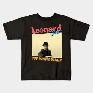 Leonard Cohen Vintage 1934 // You Want It Darker Original Fan Design Artwork Kids T-Shirt